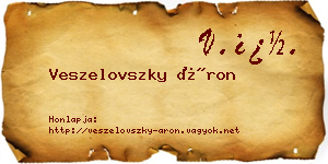 Veszelovszky Áron névjegykártya