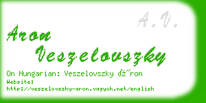 aron veszelovszky business card